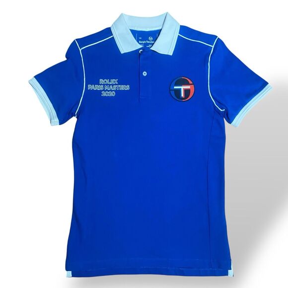 Sergio Tacchini Tennis Polo Shirt Women XXS Blue Short Sleeve 2020 Paris Masters - Picture 9 of 12